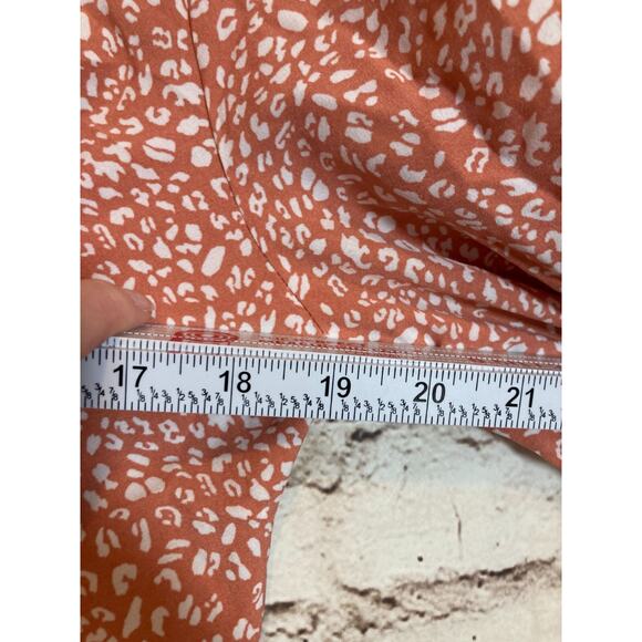 Suzanne Betro Midi Dress Womens 1XL Pink Cheetah Leopard Print Ruched Cinched - Picture 10 of 15